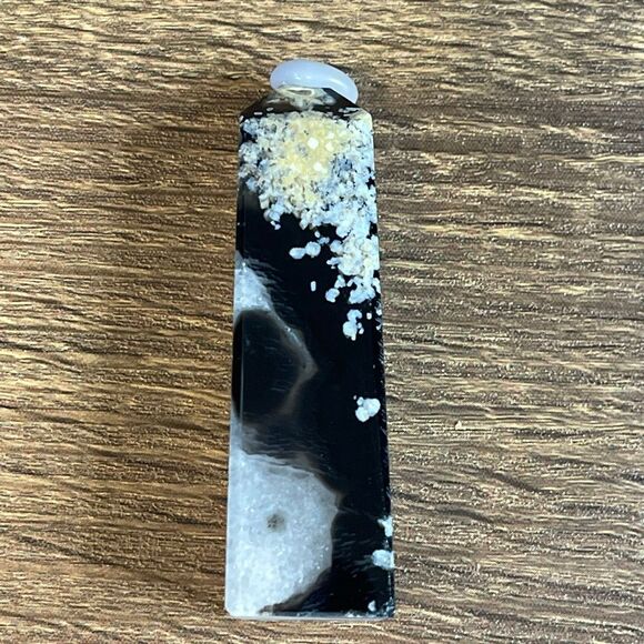 Black lace agate tower 4-sided druzy crystal banded banding, onyx, emotional hea - Picture 2 of 8